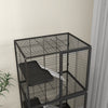 PawHut Small Animal Cage with Wheels, Pet Playpen for Rat, Kitten, Ferrets, Chinchillas with Bottom Storage Shelf, Removable Tray, Ramp, 24.2" x 17.9" x 53.5", Dark Grey