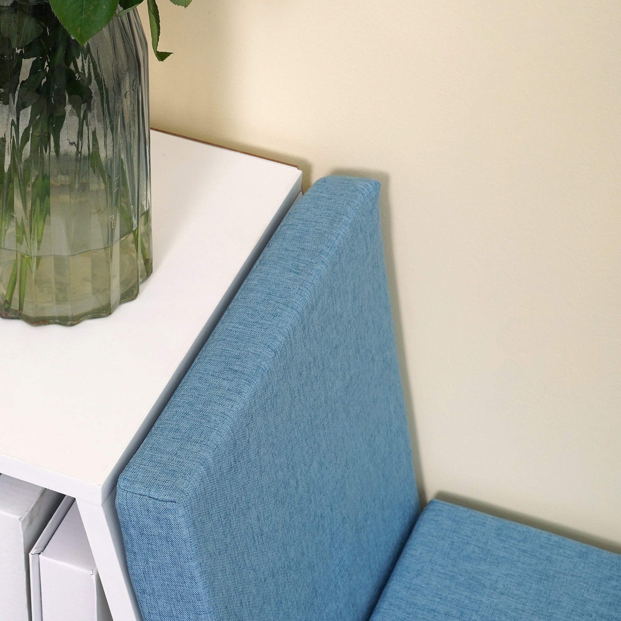 HOMCOM Bookshelf with Reading Nook, Bookcase with Seat Cushion, 5 Cube Storage Shelf for Home Office, Study, Blue