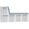 HOMCOM Bookshelf with Reading Nook, Bookcase with Seat Cushion, 5 Cube Storage Shelf for Home Office, Study, Blue