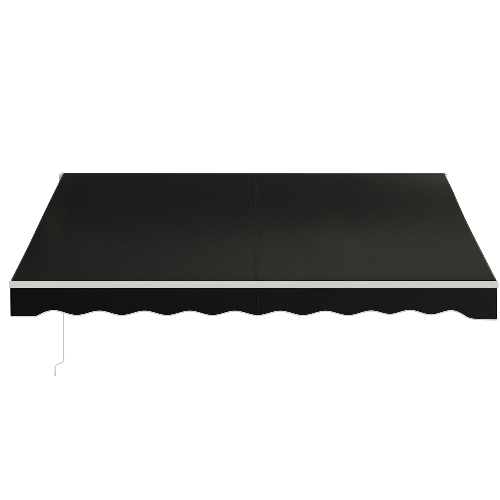 Outsunny 12' x 10' Electric Awning, Retractable Awning Sun Shade Shelter with Remote Controller, Manual Crank Handle and Aluminum Frame, for Deck, Balcony, Yard, Black