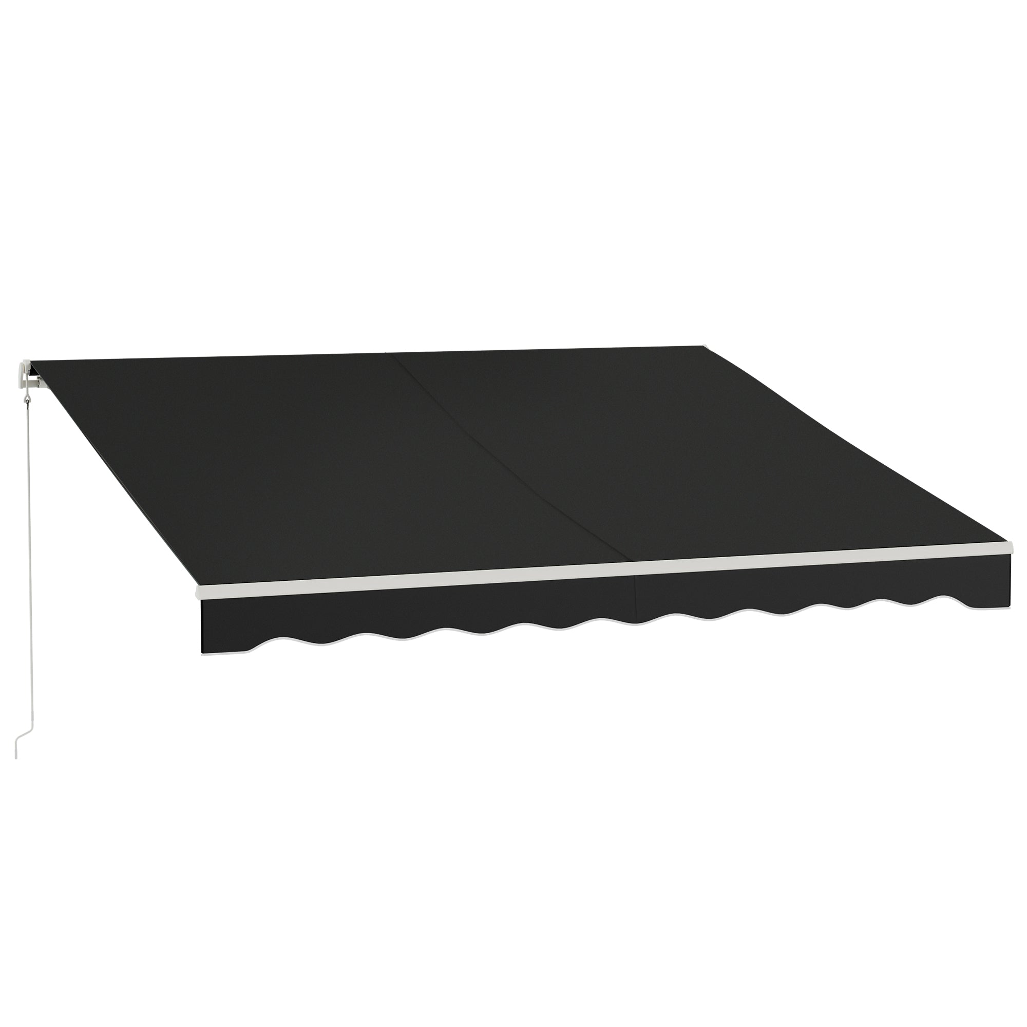Outsunny 12' x 10' Electric Awning, Retractable Awning Sun Shade Shelter with Remote Controller, Manual Crank Handle and Aluminum Frame, for Deck, Balcony, Yard, Black