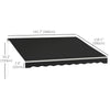 Outsunny 12' x 10' Electric Awning, Retractable Awning Sun Shade Shelter with Remote Controller, Manual Crank Handle and Aluminum Frame, for Deck, Balcony, Yard, Black
