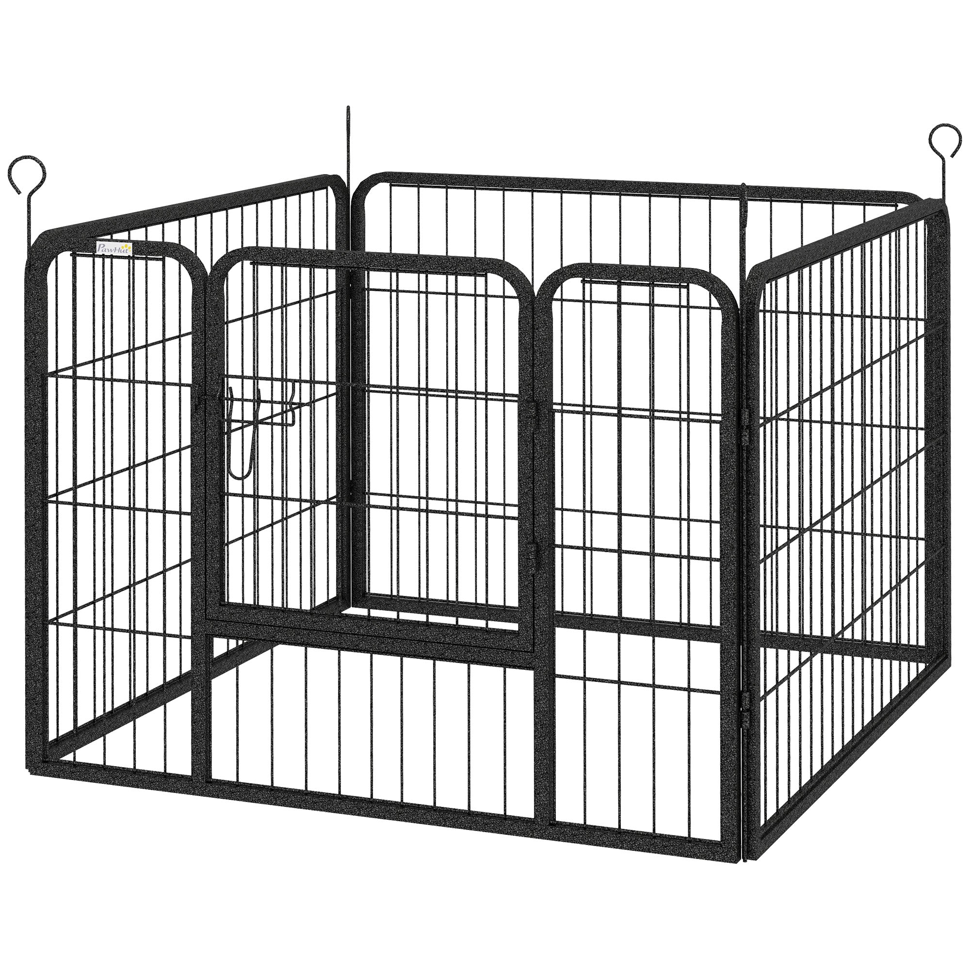 PawHut Heavy Duty Dog Playpen, 4 Panel Puppy Pen, Foldable Dog Kennel Both Indoor Outdoor Use Collapsible Design 82L x 82W x 60H (cm)