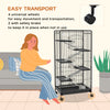 PawHut 6-Tier Small Animal Cage Pet Playpen for Rabbit Ferret Chinchilla on Wheels with Removable Tray Platform Ramp Food Dish Water Bottle, 24" x 17" x 52"