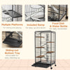 PawHut 6-Tier Small Animal Cage Pet Playpen for Rabbit Ferret Chinchilla on Wheels with Removable Tray Platform Ramp Food Dish Water Bottle, 24" x 17" x 52"