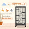 PawHut 6-Tier Small Animal Cage Pet Playpen for Rabbit Ferret Chinchilla on Wheels with Removable Tray Platform Ramp Food Dish Water Bottle, 24" x 17" x 52"