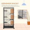 PawHut 6-Tier Small Animal Cage Pet Playpen for Rabbit Ferret Chinchilla on Wheels with Removable Tray Platform Ramp Food Dish Water Bottle, 24" x 17" x 52"