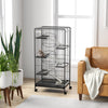 PawHut 6-Tier Small Animal Cage Pet Playpen for Rabbit Ferret Chinchilla on Wheels with Removable Tray Platform Ramp Food Dish Water Bottle, 24" x 17" x 52"