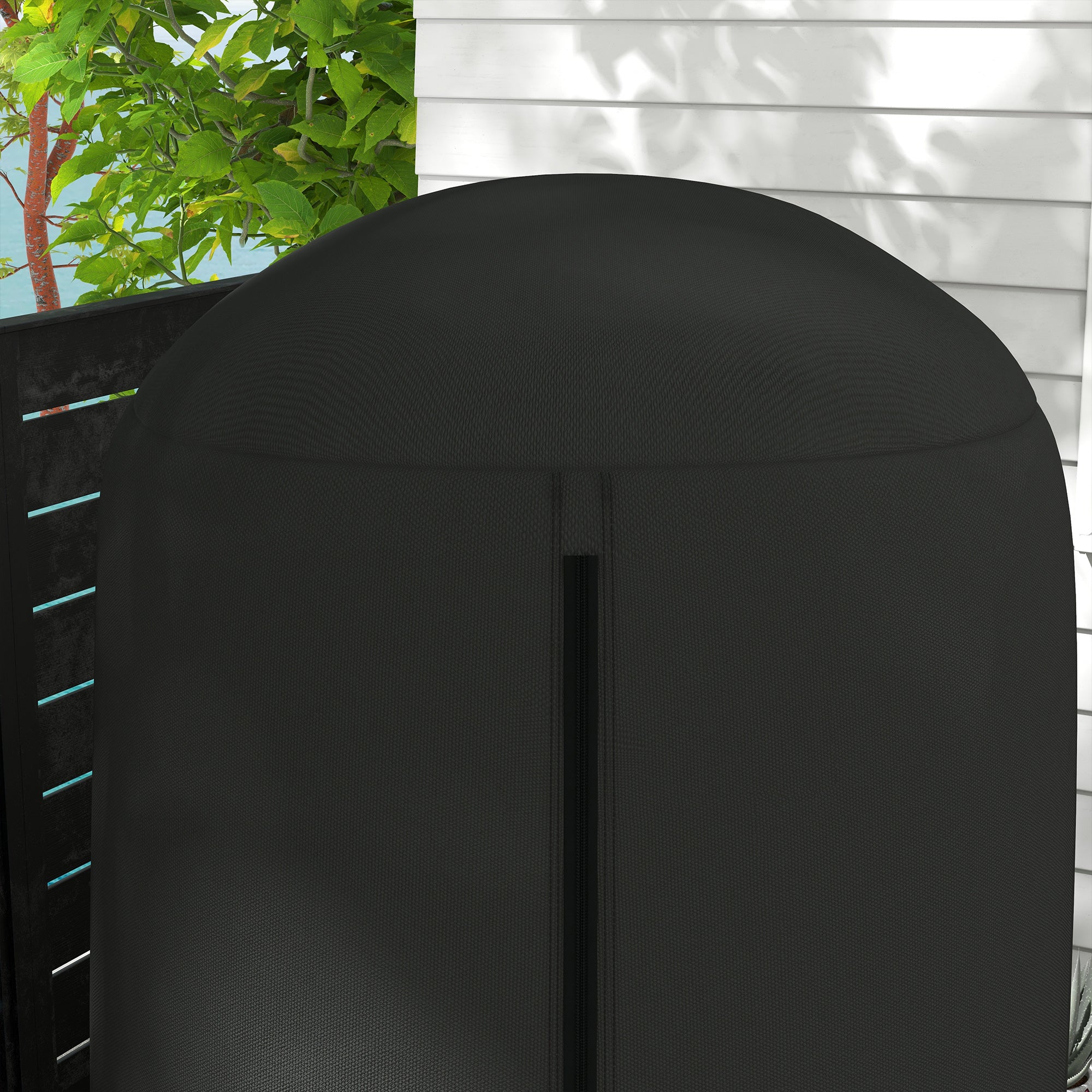 Outsunny Hanging Egg Chair Cover, Outdoor Single Swing Chair Cover, Waterproof Anti-dust Furniture Protector with Zipper, 420D Oxford Fabric for Φ50.4" x 74.8" H Stand, Black