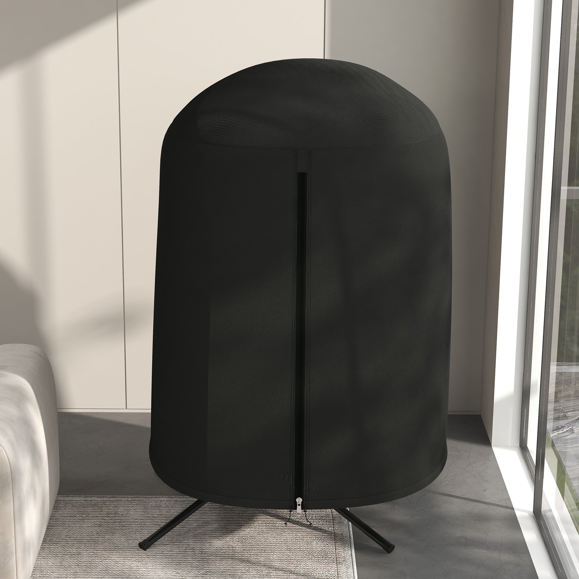 Outsunny Hanging Egg Chair Cover, Outdoor Single Swing Chair Cover, Waterproof Anti-dust Furniture Protector with Zipper, 420D Oxford Fabric for Φ50.4