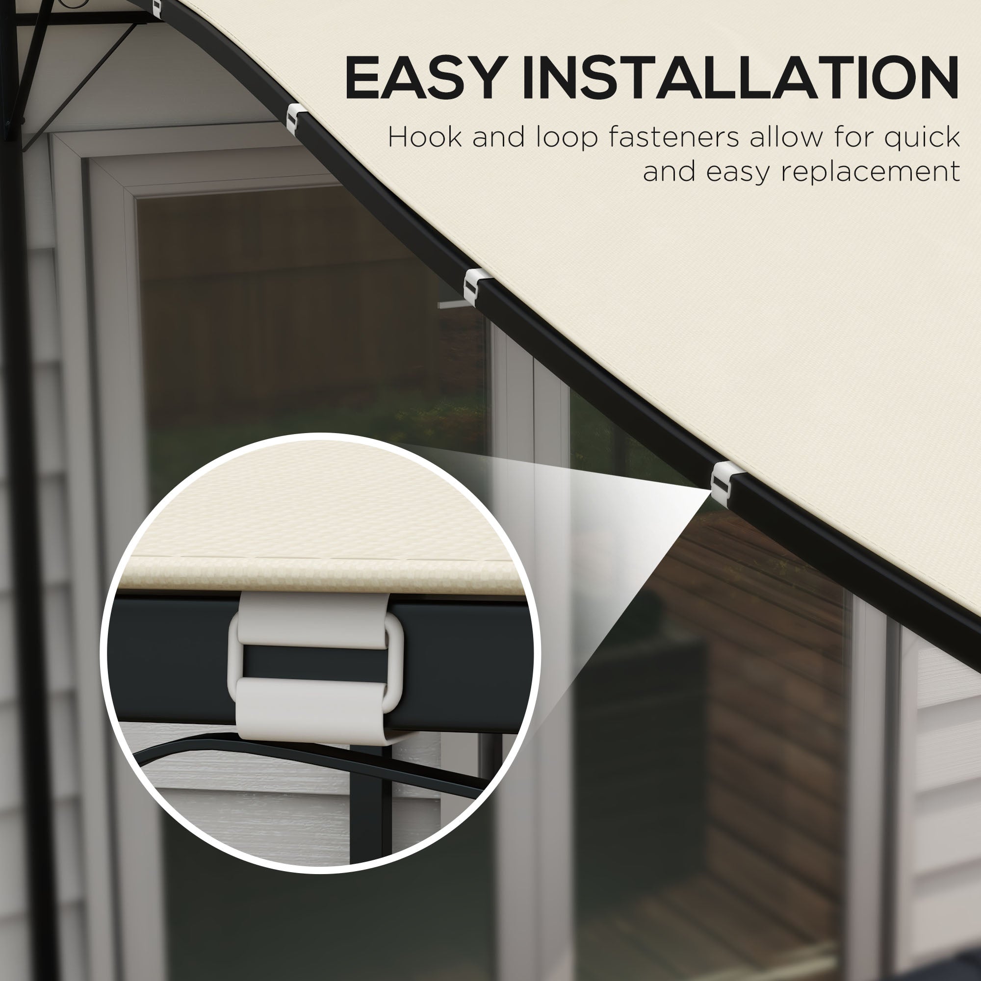 Outsunny 3.8 x 3.8 ft Pergola Canopy Replacement, Pergola Shade Canopy with Drainage Holes, Easy to Install, for 10' x 10' Pergola (Outsunny 84C-038 Series), Beige