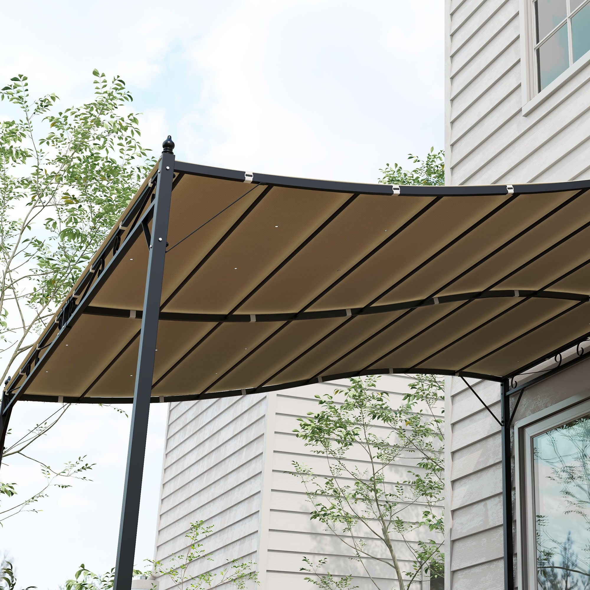 Outsunny 3.8 x 3.8 ft Pergola Canopy Replacement, Pergola Shade Canopy with Drainage Holes, Easy to Install, for 10' x 10' Pergola (Outsunny 84C-038 Series), Beige