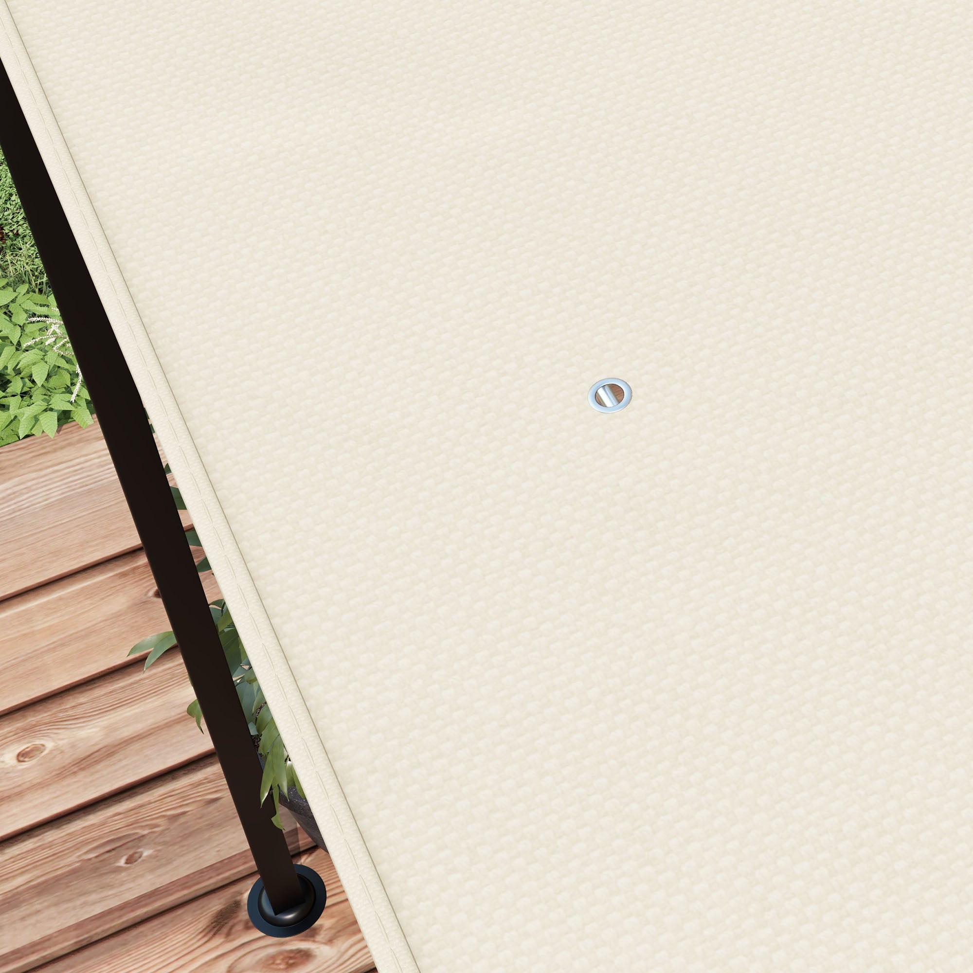 Outsunny 3.8 x 3.8 ft Pergola Canopy Replacement, Pergola Shade Canopy with Drainage Holes, Easy to Install, for 10' x 10' Pergola (Outsunny 84C-038 Series), Beige