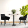 HOMCOM Dining Chairs Set of 2, Upholstered Kitchen Chairs, Linen Fabric Accent Arm Chairs with Metal Legs, Black