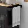 HOMCOM Rolling Kitchen Cart with Drawer and Glass Door Cabinet, Kitchen Island on Wheels with Adjustable Shelf and Towel Rack (Black)