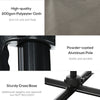 Outsunny 8' x 8' Square Patio Hanging Offset Umbrella with 360° Rotation, Aluminum Outdoor Cantilever Parasol with Crank & Tilt, Sun Canopy Shelter with Cross Base, Light Grey