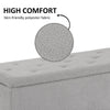HOMCOM 37 Inch Modern Ottoman with Storage and Wooden Legs, Storage Ottoman with Teddy Velvet Upholstery, for Living Room, Bedroom, Grey
