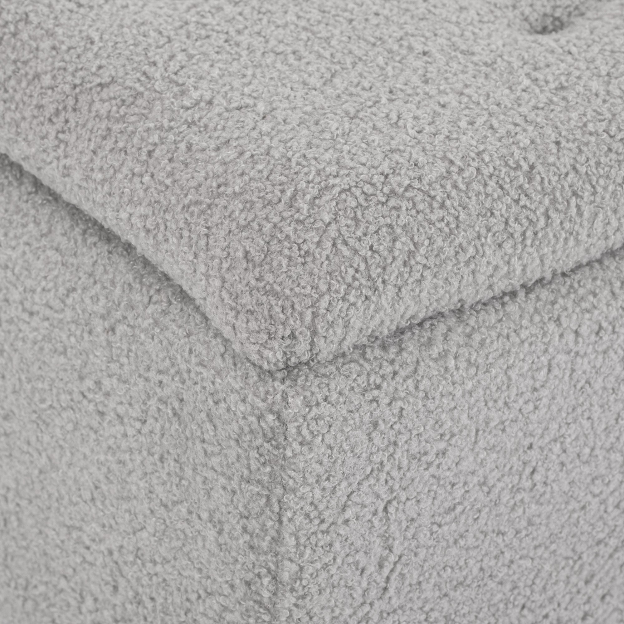 HOMCOM 37 Inch Modern Ottoman with Storage and Wooden Legs, Storage Ottoman with Teddy Velvet Upholstery, for Living Room, Bedroom, Grey