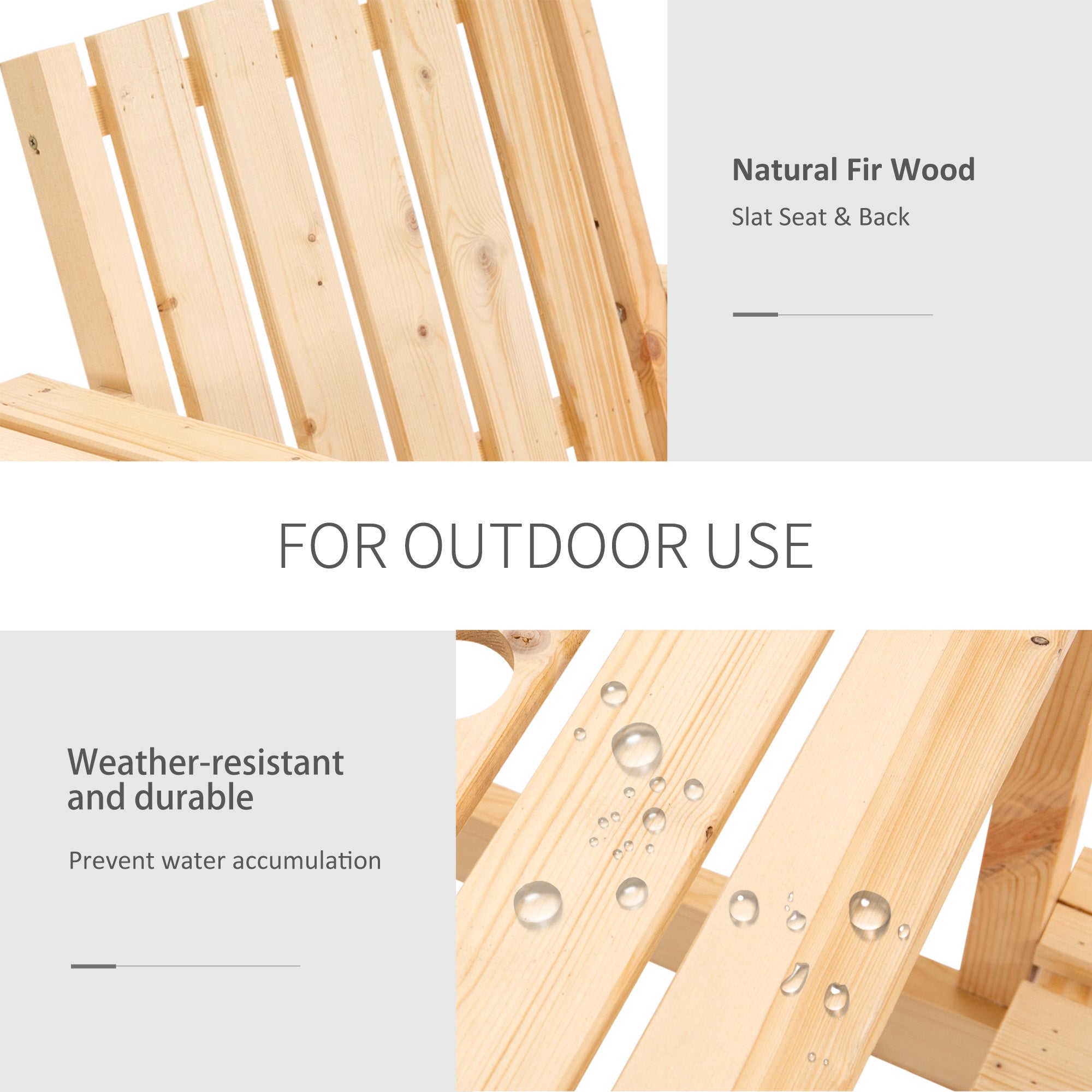 Outsunny 2-Seater Outdoor Wooden Bench with Middle Table and Umbrella Hole, Garden Bench for 2 Persons, Patio Loveseat with Slatted Seat and Back, Nature Wood