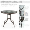 Outsunny 6 Pieces Patio Dining Set with Umbrella, Outdoor Furniture Set with Round Table and 4 Folding Chairs for Garden, Lawn, Deck, Grey
