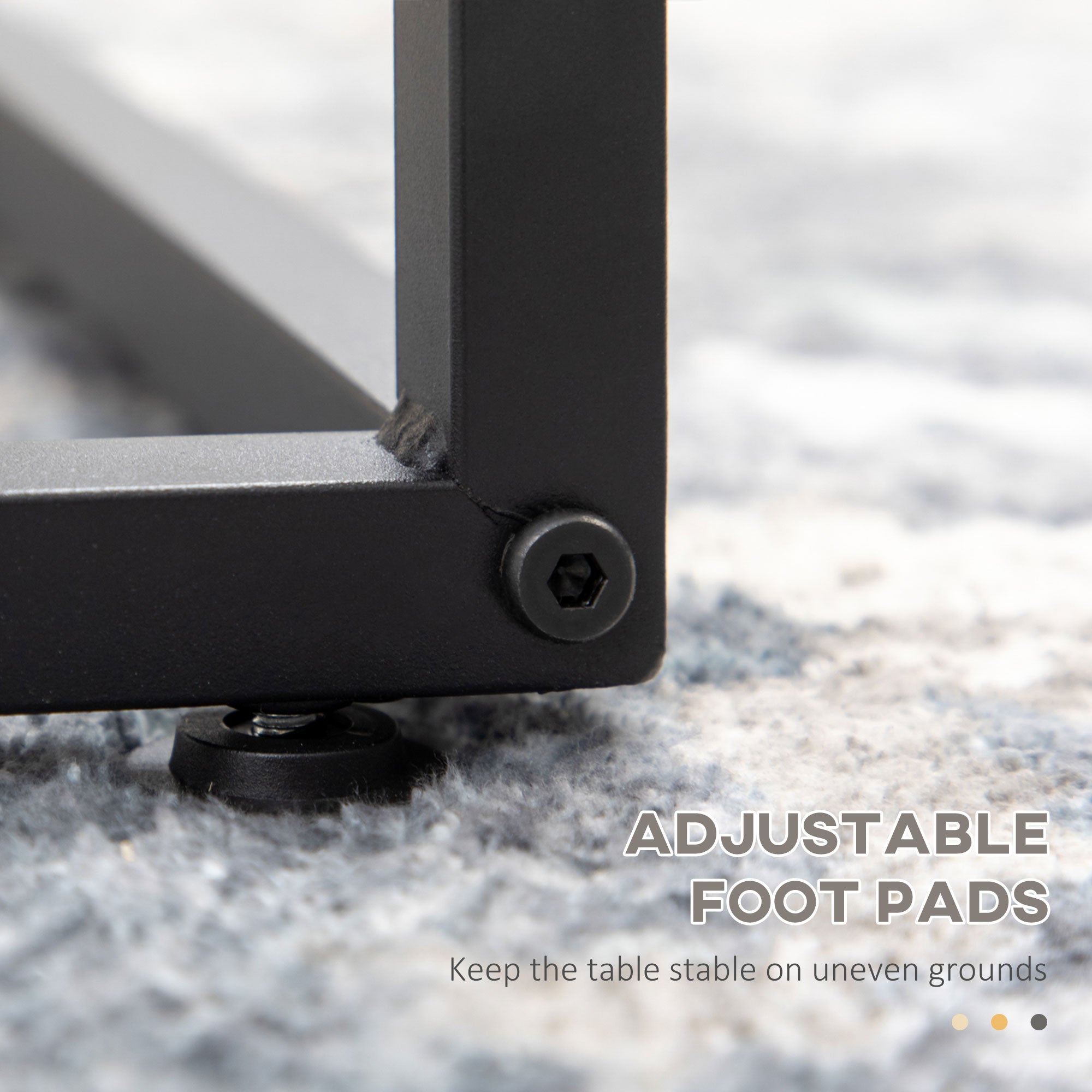 HOMCOM Industrial Coffee Table, 2-tier Center Table with Storage Shelf, Wood Look Accent Furniture with Metal Frame for Living Room, 41.7" x 21.7" x 17.7", Rustic Brown