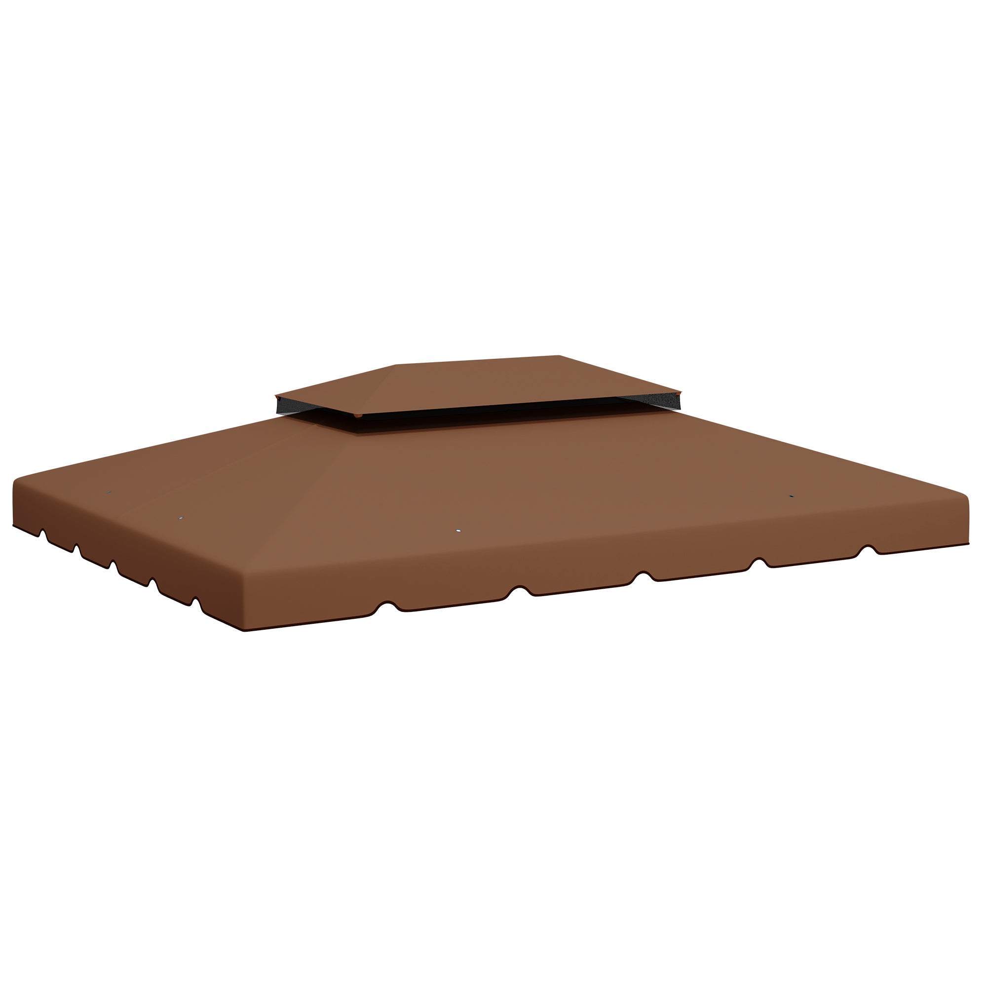 Outsunny 13.1' x 9.8' Gazebo Replacement Canopy, Gazebo Top Cover with Double Vented Roof for Garden Patio Outdoor TOP ONLY, Coffee