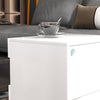 HOMCOM Nightstand with LED Lights, Bedside Table with Storage Drawer, Open Shelf and Remote, Side Table for Bedroom, White
