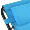 Outsunny Outdoor Folding Lounge Chair, 4-Level Adjustable Chaise Lounge with Headrest, Tanning Chair Beach Bed, Reclining Lounger Cot for Camping, Hiking, Backyard, Sky Blue