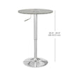 HOMCOM Round Bar Table for 2, Adjustable Pub Table with PE Rattan Top and Steel Base, Modern Bistro Table for Home Bar, Small Dining Room, Grey