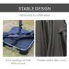 Outsunny 15' Outdoor Patio Umbrella with Twin Canopy Sunshade Steel Table Umbrella with Lift Crank, Cross base, Sandbag, Dark Grey