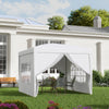 Outsunny 10'x10' Outdoor Pop Up Party Tent Gazebo Canopy with Carrying Bag (White)
