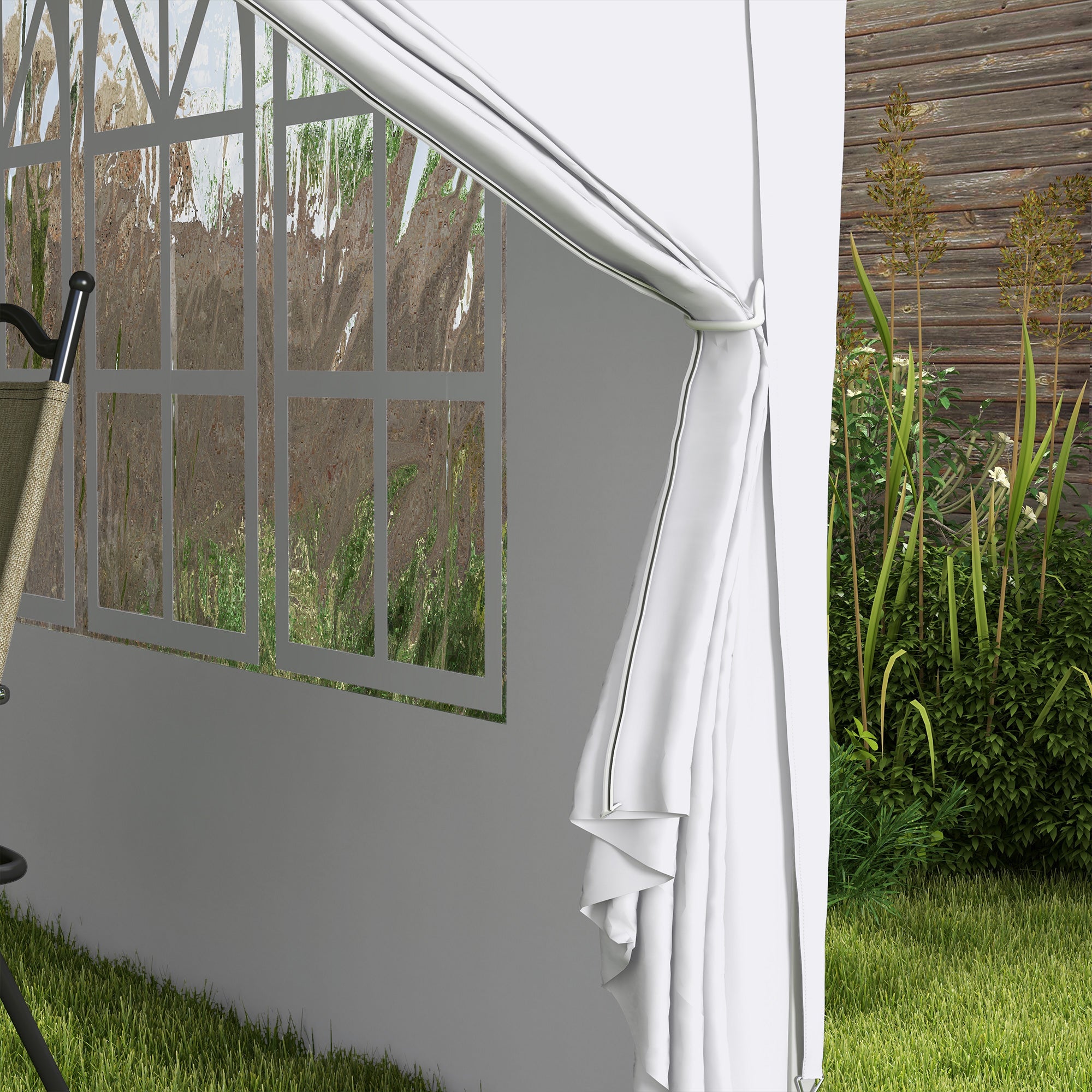 Outsunny 10'x10' Outdoor Pop Up Party Tent Gazebo Canopy with Carrying Bag (White)