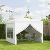 Outsunny 10'x10' Outdoor Pop Up Party Tent Gazebo Canopy with Carrying Bag (White)