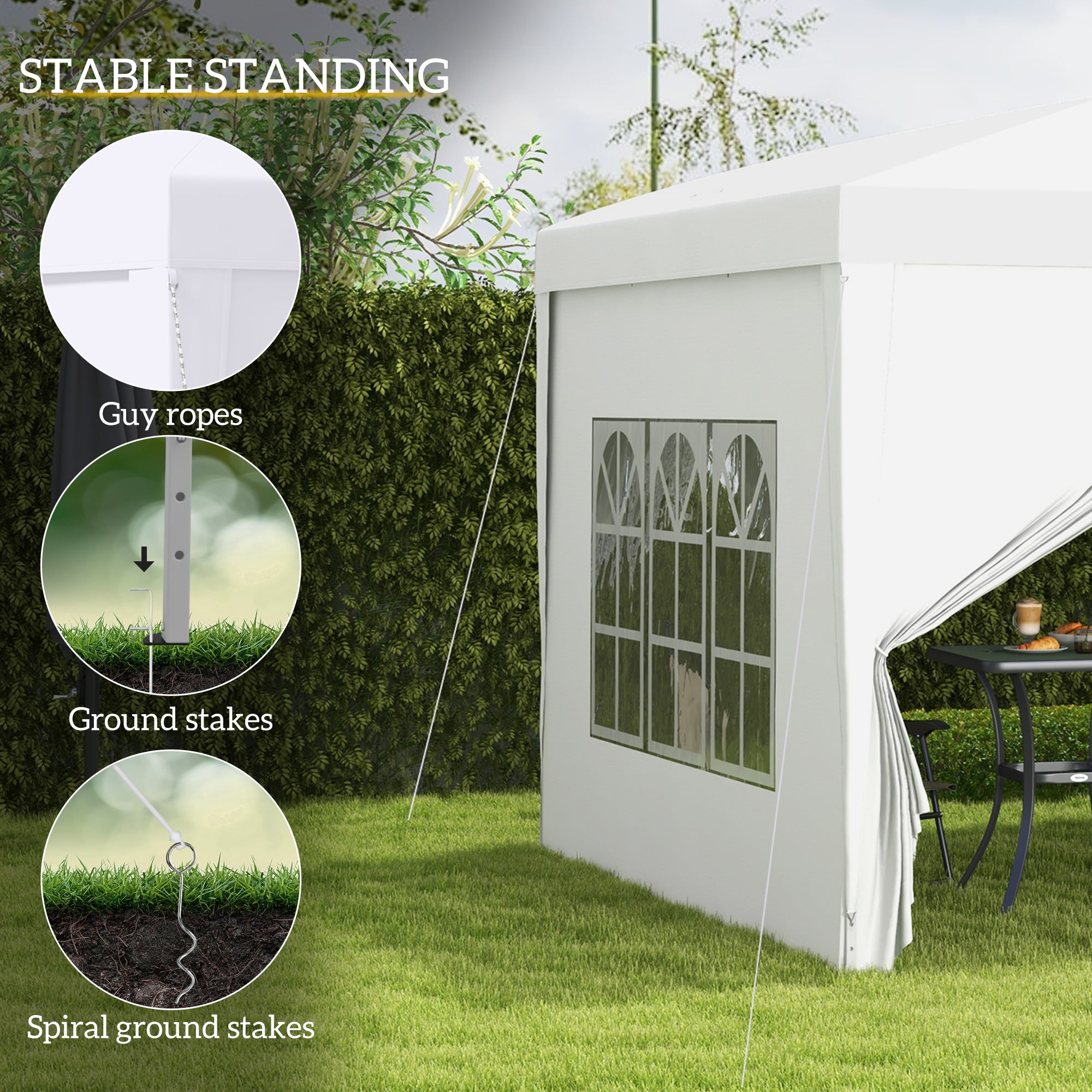 Outsunny 10'x10' Outdoor Pop Up Party Tent Gazebo Canopy with Carrying Bag (White)