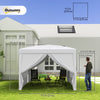Outsunny 10'x10' Outdoor Pop Up Party Tent Gazebo Canopy with Carrying Bag (White)