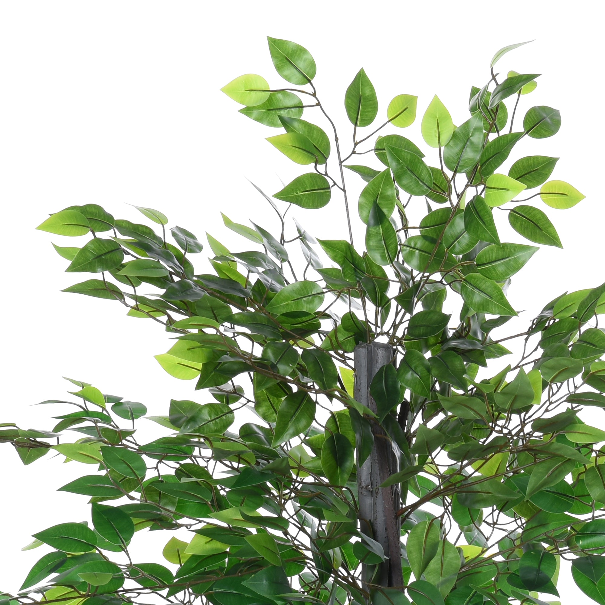 Outsunny 4.75FT Artificial Ficus Tree, Fake Tree with Leaves, Faux Plant in Nursery Pot for Indoor and Outdoor Decoration