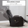 HOMCOM Electric Power Lift Chair, PU Leather Recliner Sofa with Footrest, Remote Control and Cup Holders, Brown