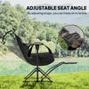 Outsunny Hammock Camping Chair Set of 2, Adjustable Back Folding Swinging Hammock Chair Rocker with Cup Holder, Headrest, Removable Footrest, Padded Seat for Travel Sports, Black