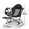 Outsunny Hammock Camping Chair Set of 2, Adjustable Back Folding Swinging Hammock Chair Rocker with Cup Holder, Headrest, Removable Footrest, Padded Seat for Travel Sports, Black