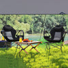 Outsunny Hammock Camping Chair Set of 2, Adjustable Back Folding Swinging Hammock Chair Rocker with Cup Holder, Headrest, Removable Footrest, Padded Seat for Travel Sports, Black
