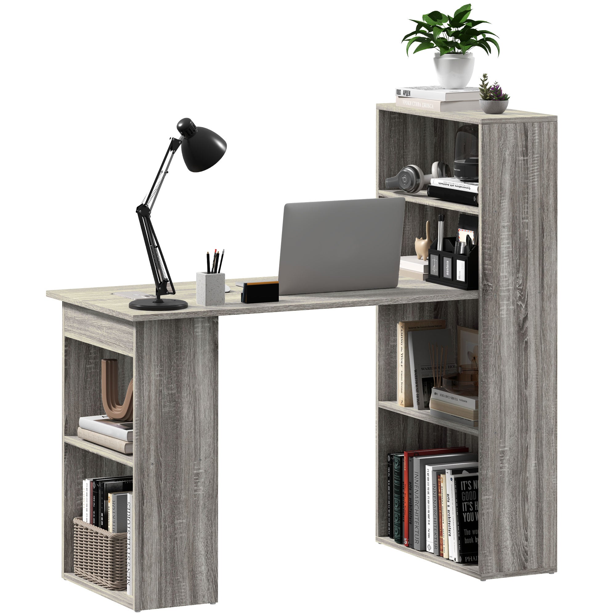 HOMCOM Modern Computer Desk with Storage Shelves, 47