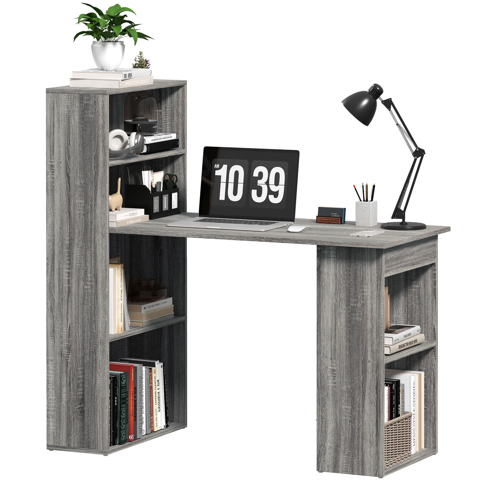 HOMCOM Modern Computer Desk with Storage Shelves, 47