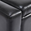 HOMCOM 833-200BK 42” Deluxe Faux Leather Padded Storage Ottoman Bench Foot Stool Seat Chair with Organizer, Black