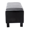 HOMCOM 833-200BK 42” Deluxe Faux Leather Padded Storage Ottoman Bench Foot Stool Seat Chair with Organizer, Black