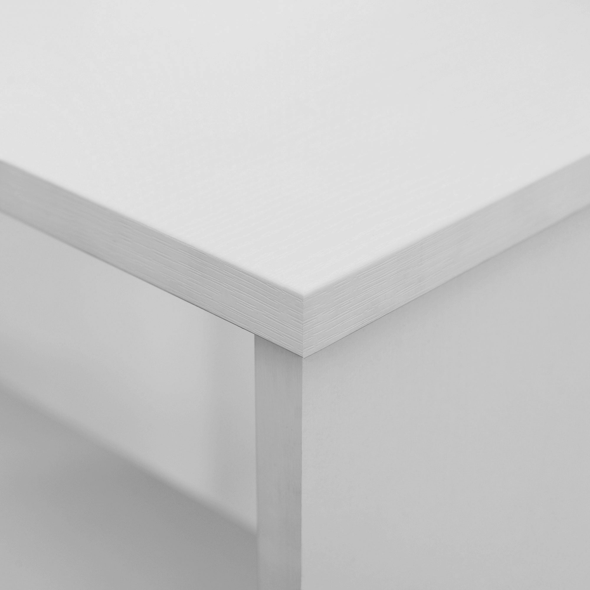 HOMCOM L Shaped Desk, 360° Rotating Corner Desk, Computer Writing Table Workstation with Storage Shelf for Home Office, White