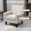 HOMCOM Modern Accent Chair, Upholstered Velvet Fabric Armchair with Rolled Armrest, Wingback Chair with Rubber Wood Legs and Thick Padding for Living Room, Grey