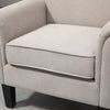HOMCOM Modern Accent Chair, Upholstered Velvet Fabric Armchair with Rolled Armrest, Wingback Chair with Rubber Wood Legs and Thick Padding for Living Room, Grey