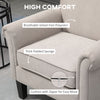 HOMCOM Modern Accent Chair, Upholstered Velvet Fabric Armchair with Rolled Armrest, Wingback Chair with Rubber Wood Legs and Thick Padding for Living Room, Grey