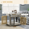 PawHut 32in Dog Crate Furniture with Cushion, 2 Doors, Dog Kennel End Table with Storage, Indoor Dog Cage for Small Medium Dogs, Grey