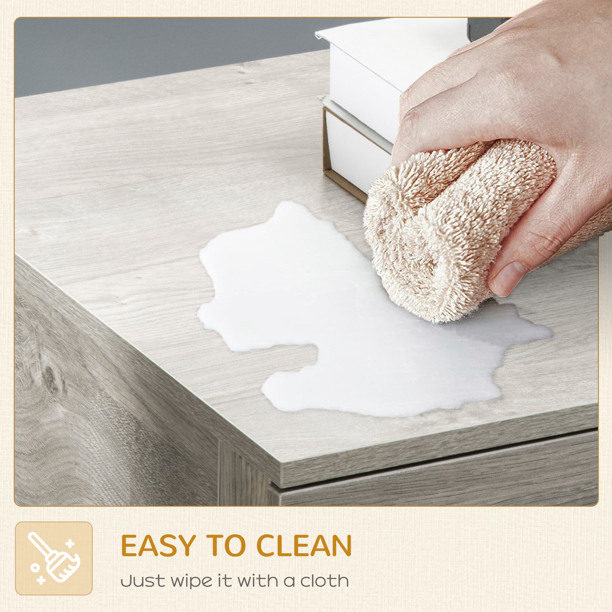 PawHut 32in Dog Crate Furniture with Cushion, 2 Doors, Dog Kennel End Table with Storage, Indoor Dog Cage for Small Medium Dogs, Grey